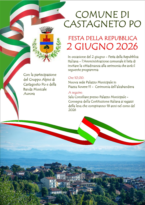 2 Giugno - Celebrazioni per la Festa della Repubblica 2026