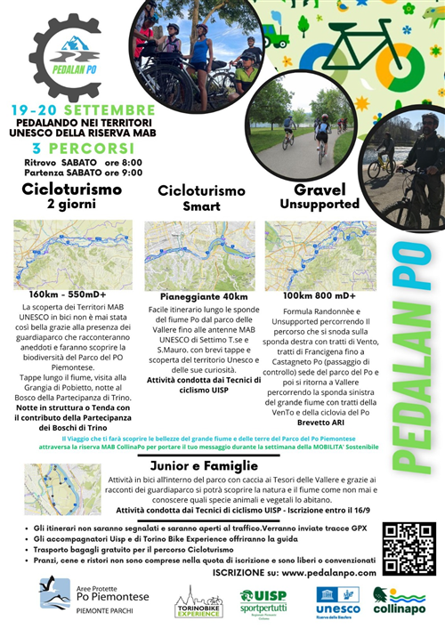 PedalanPO 2026: in bicicletta alla scoperta del Po piemontese e dei territori MAB UNESCO Collina Po