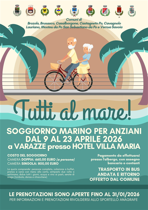 Soggiorno Marino per anziani "Tutti al Mare" 2026