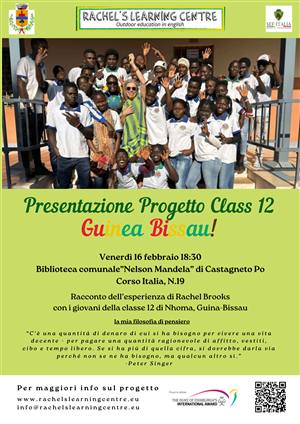 Presentazione del progetto “Class 12" Scopri l'incanto di Guinea-Bissau Il 16 febbraio alle 18:30